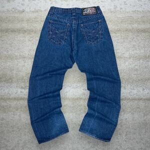Vintage Y2K Akademiks Skater Jeans 34x32 Baggy Wide Leg Dark Wash Denim Rap
